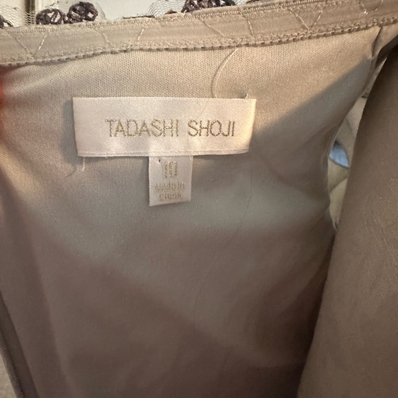 Tadashi Shoji Silver Lace Wedding Dress - Picture 3 of 8